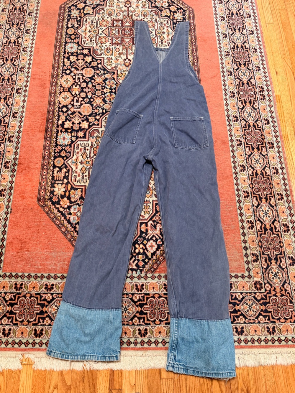 Vintage 1970's Patchwork Denim Overalls Small - Picture 3 of 11